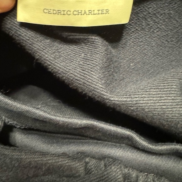 Cedric Charlier Navy Blue Ruffled Panel Sweatshirt j - Picture 3 of 3